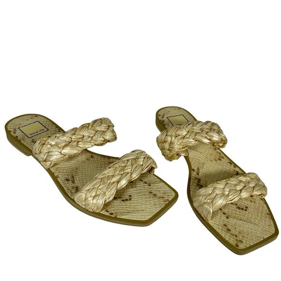 Dolce Vita Women's Indy Braided Straw Slide Sandals - Size 9 - Picture 2 of 7